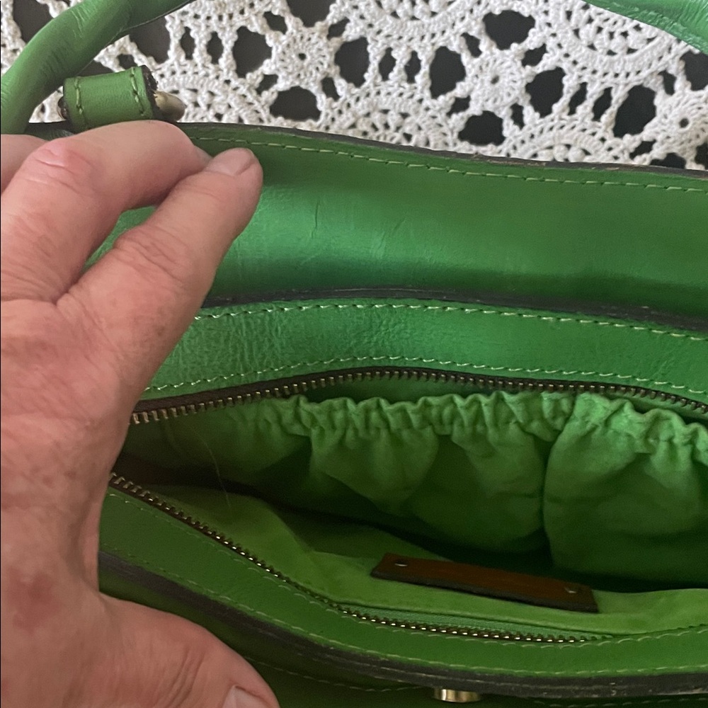 Patricia Nash Green Tooled Leather Floral Tote with Gold Accents - Picture 5 of 11